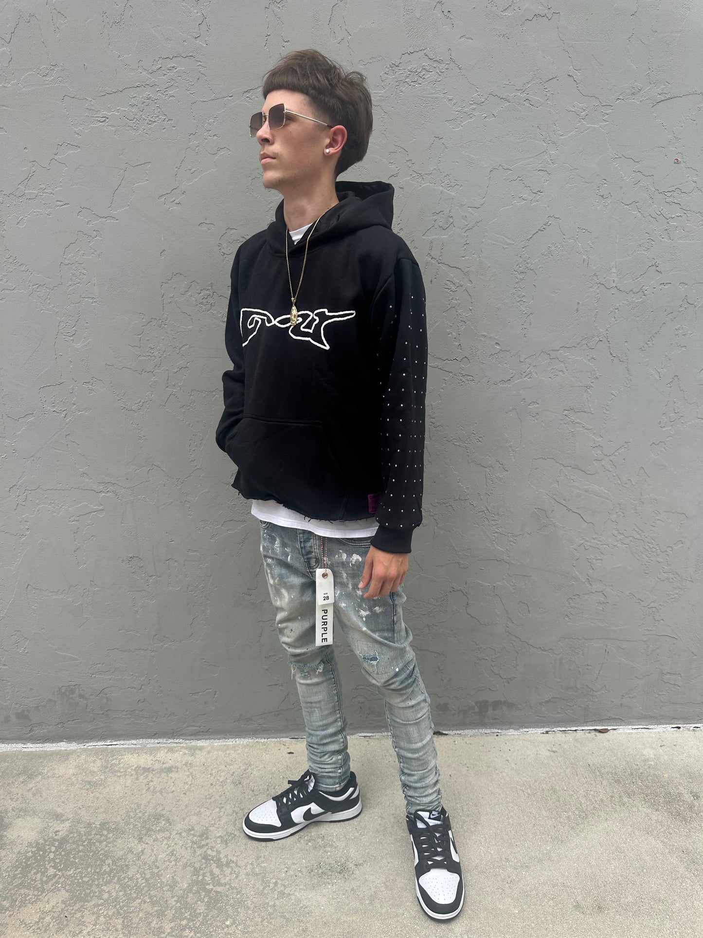 Black pullover hoodie