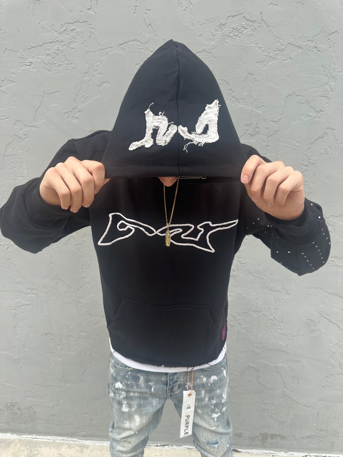 Black pullover hoodie