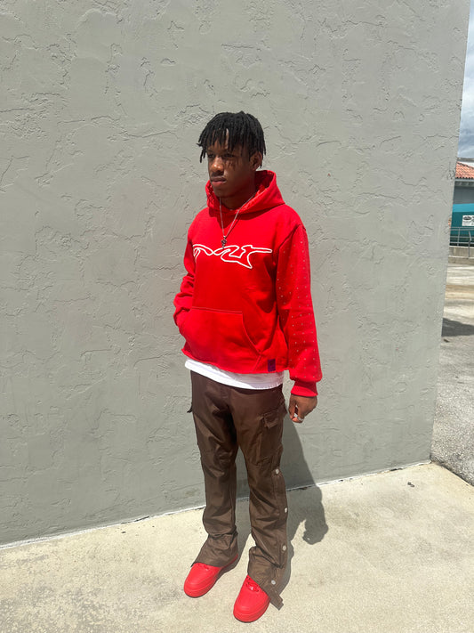 Red pullover hoodie