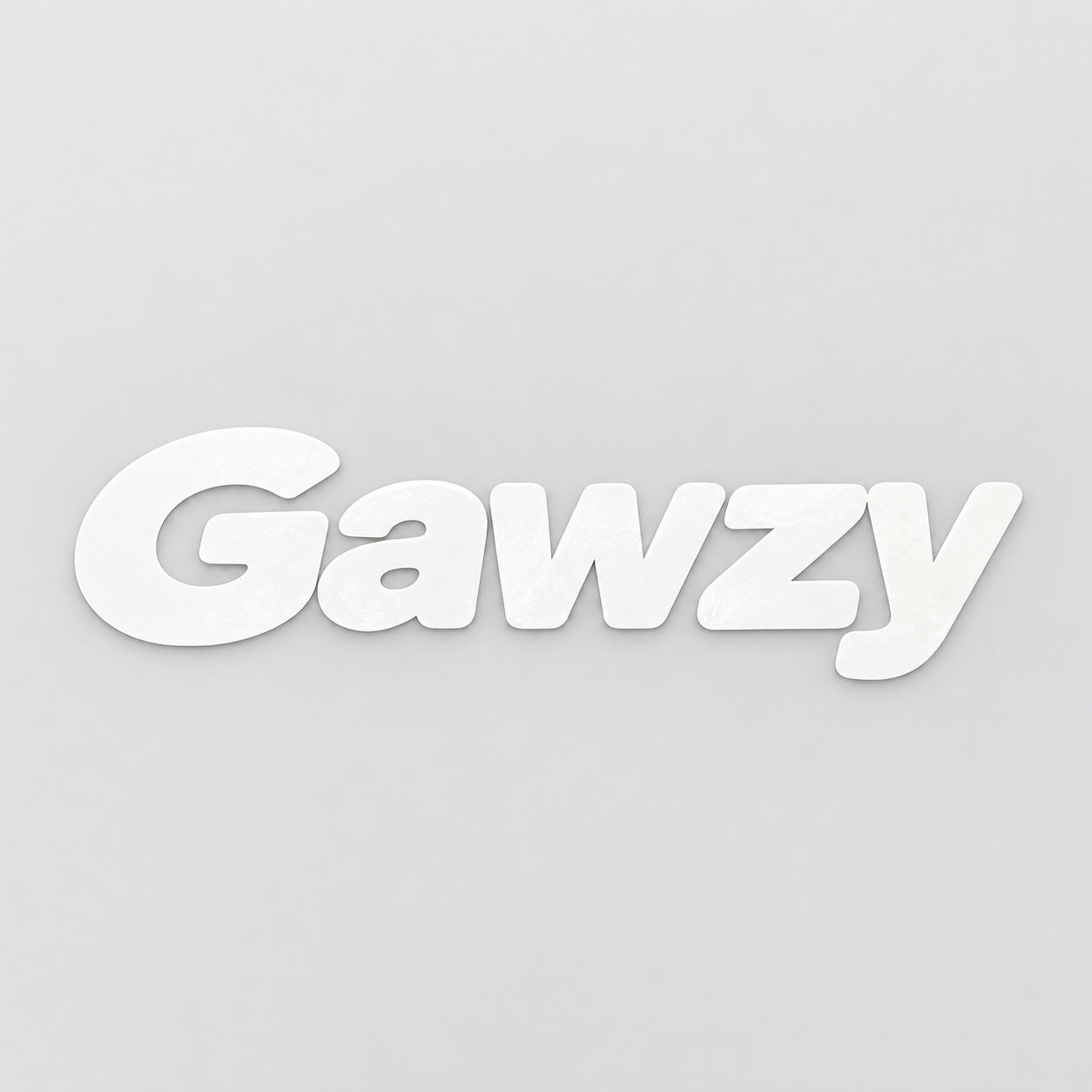 White Gawzy wordmark car decal